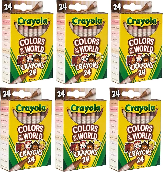 Crayola Bulk Crayon Set, Colors of The World, Teacher Classroom Must Haves, School Supplies Essentials, 6 Sets of 24 Colors