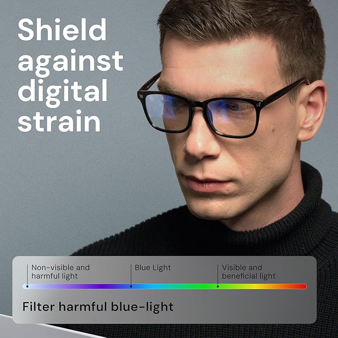 Gaoye Eyewear Frames for Men - Blue Light Blocking Square Glasses, Anti UV Ray Computer Gaming, Blue Blockers for Women