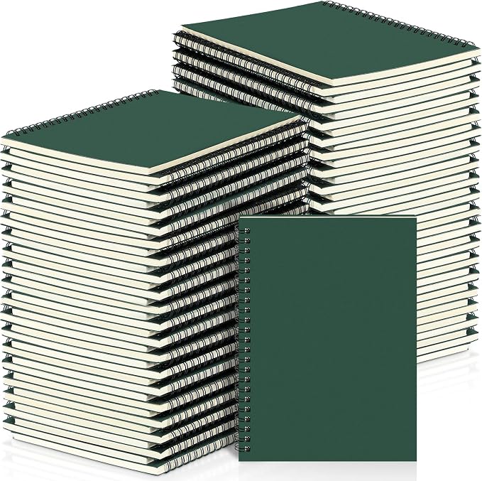Yahenda 72 Pcs Spiral Notebooks, 1 Subject, Wide Ruled, Deep Green
