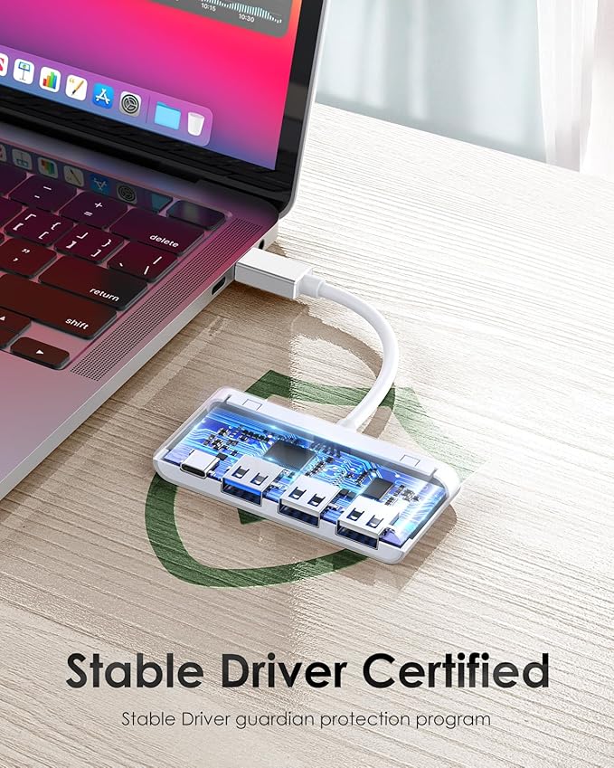 LENTION USB C Hub 4-in-1 with 100W PD, Type-C Multiport Adapter for 2016-2026 MacBook Pro/Air(M1-M5), iPad, Surface, ChromeBook, More, Aluminum Travel Hub for iPhone 15-17 (C13, Silver)