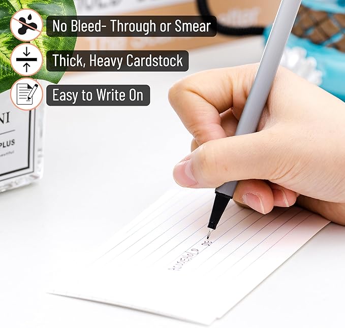 Mr. Pen- Lined Index Cards, 3" x 5", 1000 Cards, White, Notecards 3x5 Lined, Flashcards for Studying, 3 x 5 index card Ruled, Flash Cards, Bulk Index Cards