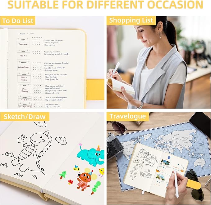 BOBO RABBIT Blank Journal Small Pocket Leather Notebook No Lines for Drawing Plain Sketch Book Cute Cartoon Fruit Mango Unlined Journal for Travel Work School, 200 Pages, 3.7"X5.9"
