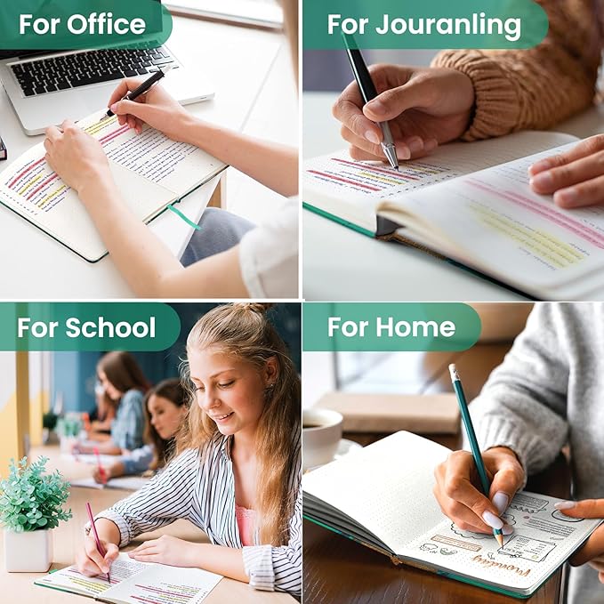 Taja Pretty Dotted Journal for Women, Aesthetic Cute Hardcover Leather Journal for Writing, A5 Journaling Notebook for Work & Sketch, Perfect for Office School Home, 160 Pages, Emerald Shores