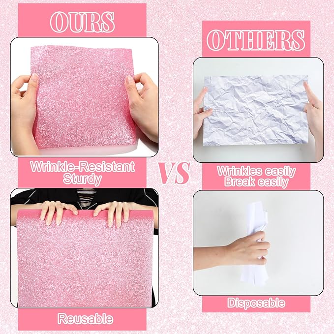 Glitter Pink Bulletin Board Roll Non-Woven Fabric Poster 15.7" x 12 Ft