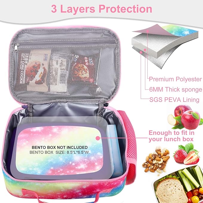 RHCPFOVR Kids Lunch Bag - Insulated Lunch Box for Boys Girls,Washable Lunch Bag and Reusable Toddler Leak-proof Lunchbox for School and Daycare