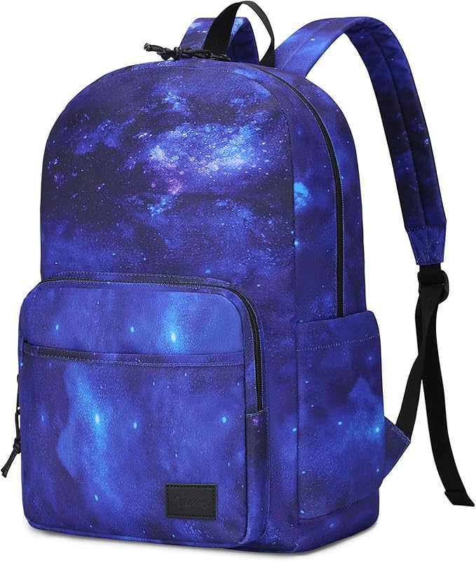 VASCHY School Backpacks for Boys, Lightweight Bookbag Schoolbag for Elementary School Casual Basic Simple Daypack for Middle School Galaxy
