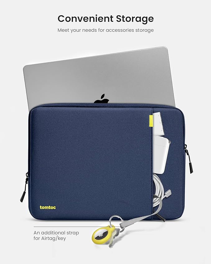 tomtoc 360° Protective Laptop Sleeve for 16-inch MacBook Pro M5 Pro/Max (2026) A3428 A3429, M4/M3/M2/M1 A3403 A3186 A2991 A2780, Water-Resistant MacBook Case Bag with Accessory Pocket Fits Dell XPS 16
