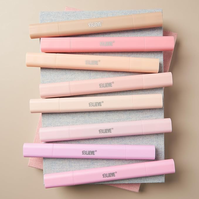 BLIEVE Aesthetic Cute Highlighters No Bleed Through, Dual Tip Chisel & Fine Point, Pastel Colors For Bible & Journaling