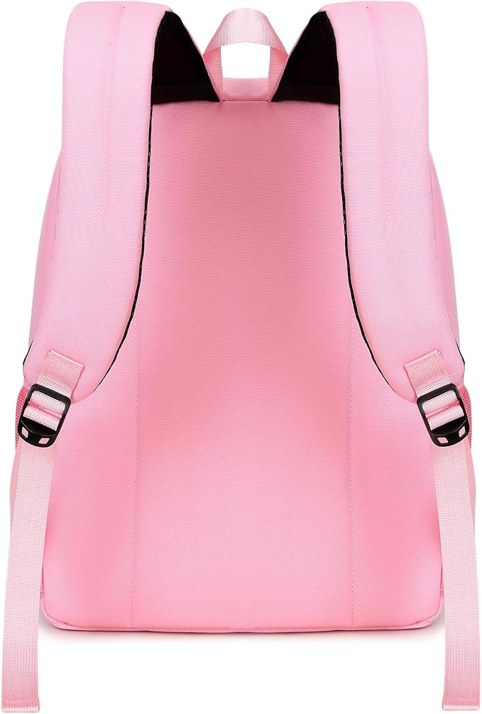 abshoo Girls Solid Color Backpack For College Women Water Resistant School Bag (Pink)