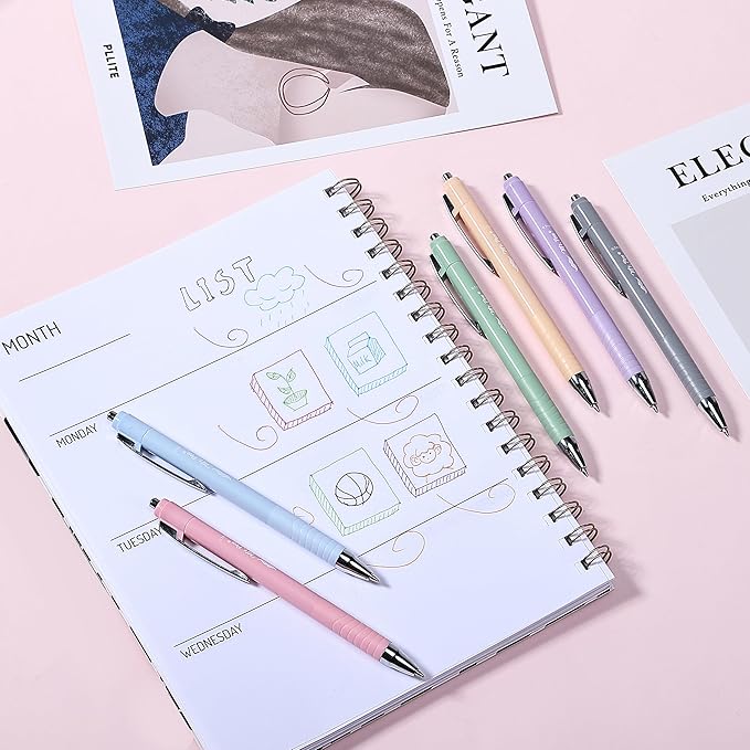 Mr. Pen- Retractable Bible Journaling Pens, 6 Pack, Colored Ink, Smooth Writing Pen, No Smear, Comfortable Grip, Ideal for Bible Journaling, Note-Taking, Writing & Daily Use