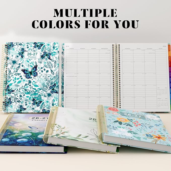 Planner 2026-2027 Weekly and Monthly A4 Size - Agenda 2026-2027 July 2026 - June 2027, A4 Spiral Binding Agenda with Monthly Tabs, Inner Pocket, 100gsm Thick Paper (8.5" x 11")
