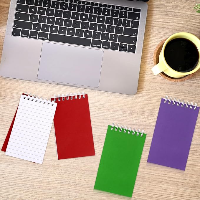 Hooqict 10 Pack Small Pocket Notebook Bulk Mini Notebooks Party Favors Small 3x5 Spiral Notepads with Lined Pages, 5 Colored Memo Note Pads for Work, Office, School, 50 Sheets/100 Pages