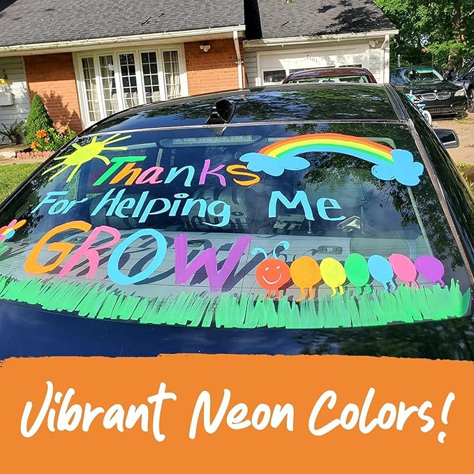 8 Washable Window Markers for Cars - 15mm Jumbo, 3 in 1 Nib, 28g Ink - Liquid Chalk Markers for Chalkboard, Blackboard, Glass, Bistro, Auto, Menu Board - Loved by Teachers, Kids, Artists, Businesses