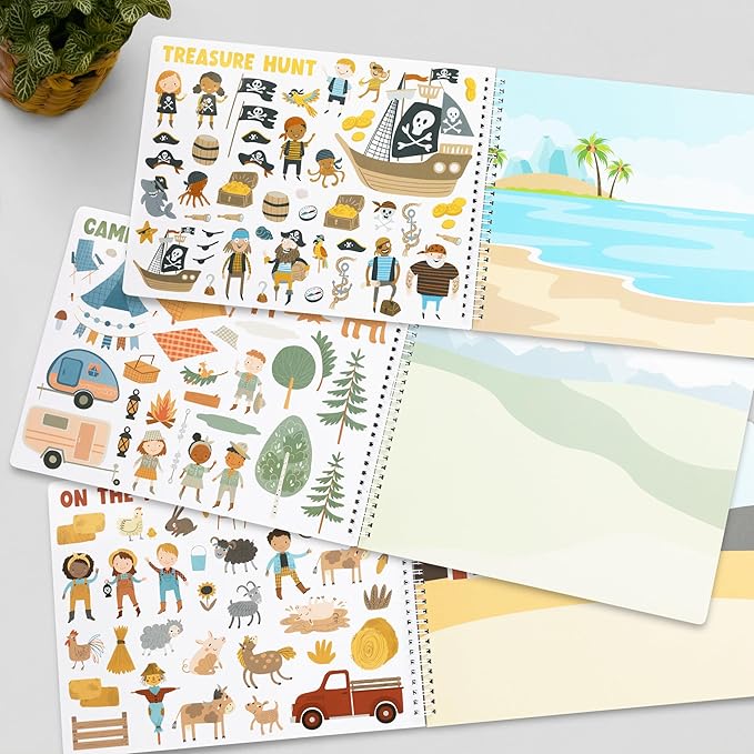 ZICOTO Fun Sticker Book for Toddlers 2-4 Years - Perfect Kids Activity Book with 500+ Beautiful Stickers & 12 Themes for Entertaining Boys & Girls 4-8 While Traveling - Incl. Coloring Pages
