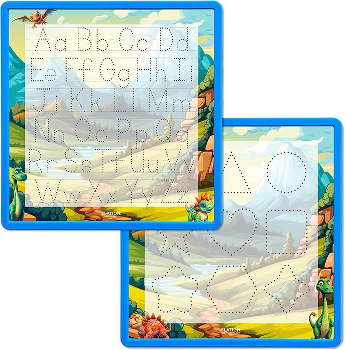 Kid's Name Tracing Board | Dry Erase Letter Tracing | Reusable Writing Practice Board | Personalized | Dinosaur Friends Theme