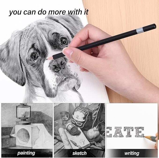 Professional Triangular Drawing Sketching Pencil Set,6H,4H,2H,H,HB,F,B,2B,3B,4B,6B,8B,10B,12B Graphite Shading Pencils Gift for Beginners,ProArtists,Drawing,Drafting,Sketching,Shading(14 Pcs)