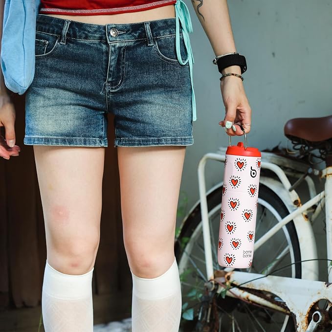 BOTTLE BOTTLE Insulated Water Bottle 24oz with Straw Lid and Handle Sports | for Travel Gym school,Stainless Steel Water Bottles,Double-Wall,Vacuum Metal,Leak Proof,BPA-Free