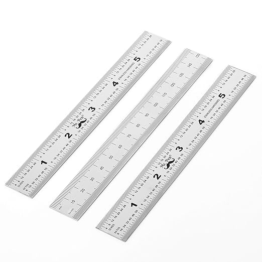Mr. Pen- Machinist Ruler, 3 Pack, 6 Inch, Stainless Steel Metric & Imperial, Precision Measuring Tool, 1/64, 1/32 Graduation for Engineering, Carpentry, Drafting, Office, School