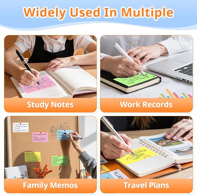 Index Cards 3x5 Inches, 250 PCS, Colored Flash Cards With Ring, Punched Lined Study Card Ruled Flashcards Notecards, Ruled Front And Blank Back, Note Card for School, College And Home
