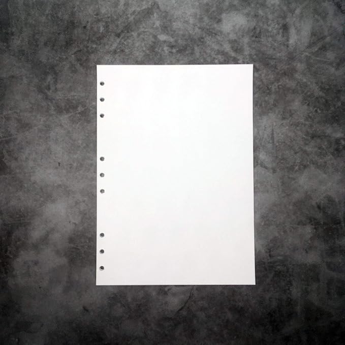 Zelten B5 Blank Refill Paper 90 Sheets 180 Pages for 9 Holes Ring Binder Cover Personal Organizer Planner Notebook School Office