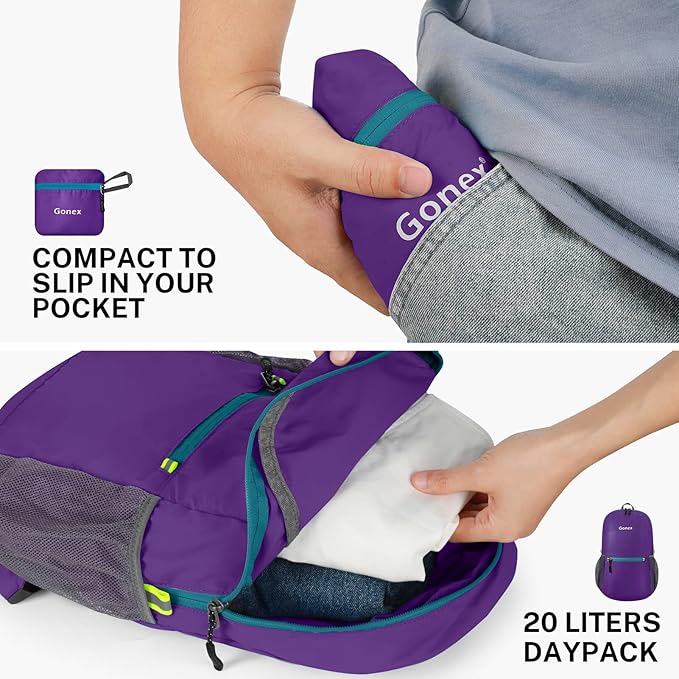 Gonex Ultra Lightweight Packable Backpack Daypack Handy Foldable Camping Outdoor Travel Cycling Backpacking
