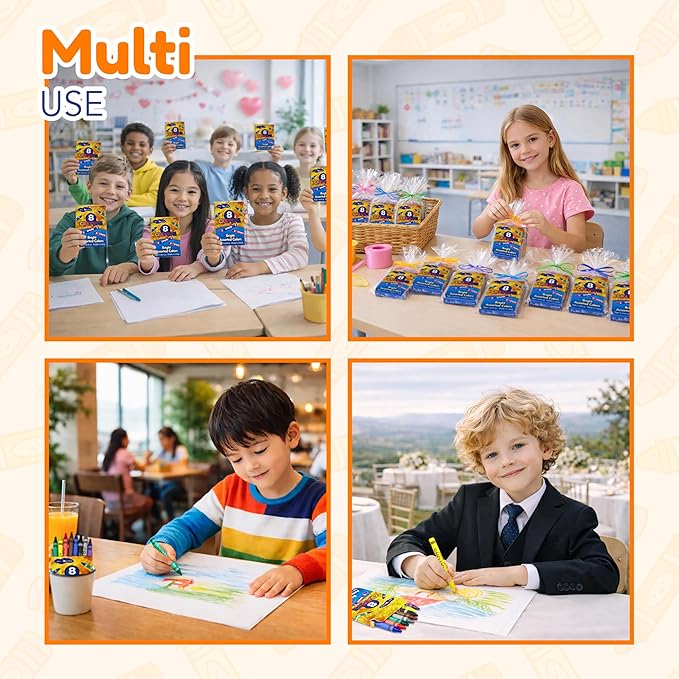 4E's Novelty 48 Boxes of 8-Packs Bulk Crayons for Kids, Classroom Crayons Bulk Teachers Supplies, School Supplies, Restaurants, Birthday Party Favors Non-Toxic (48 of 8-Packs)