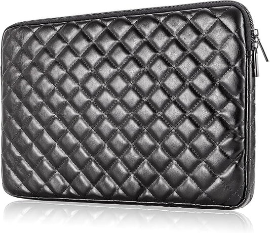 Puffy Laptop Sleeve 11 12 13 13.3 14 15 15.6 inch Puffy Laptop Case Protective Bag Quilted PU Leather Lined Padded