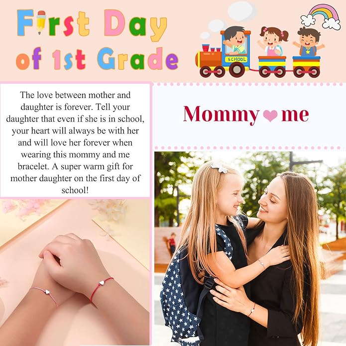 UNGENT THEM Big & Small Heart Bracelets Back to School Gifts for Girls