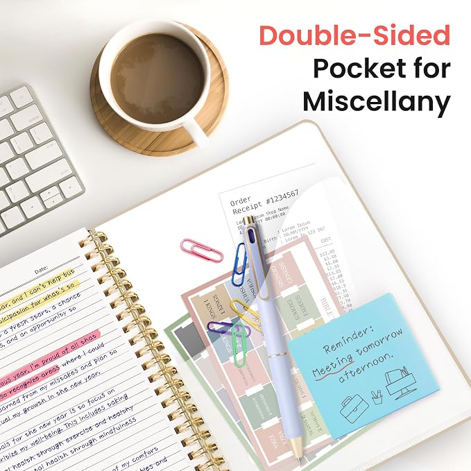 ZOTIA Large Spiral Notebooks for Work 5 Subject with Removable Dividers