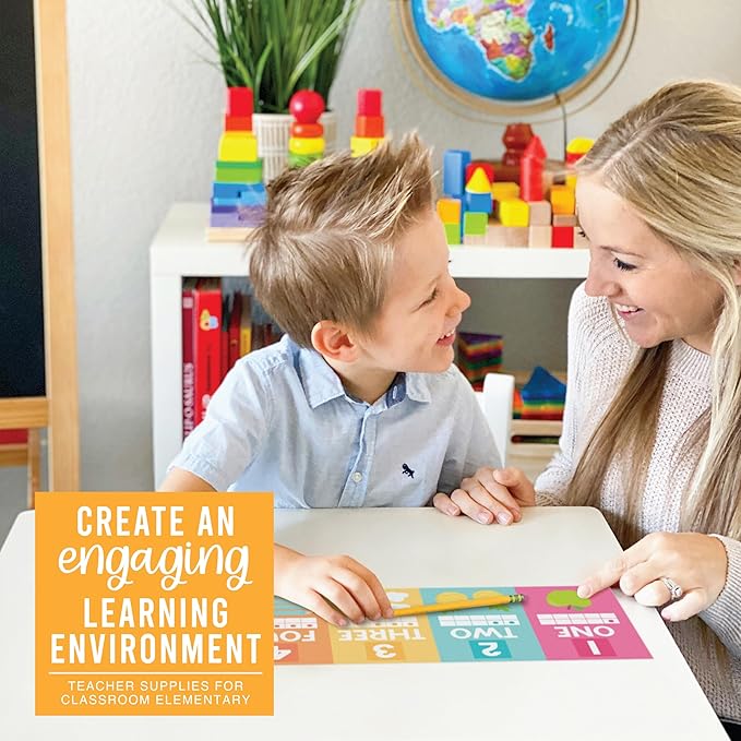 Hadley Designs Alphabet for Classroom Wall Decor - ABC Posters for Classroom Wall Chart Preschool & Kindergarten, ABC Letters & Number Line Elementary, Alphabet Cards, Pastel Classroom Decor