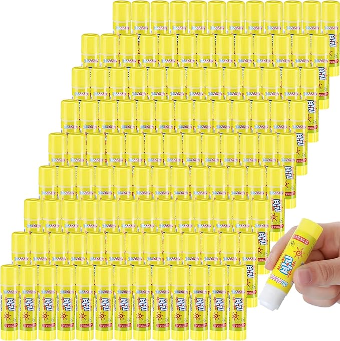 Zubebe School White Glue Stick Washable Glue Stick for Crafts Home Classroom Students Teachers Employees Scrapbooking Crafting Supplies(100 Pcs)