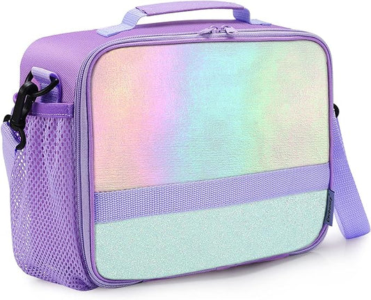 Cerbonny Kids Lunch Box, Crystal Purple, Insulated, Durable, Adjustable Shoulder Strap, Keeps Food Warm, Ideal for School and Travel
