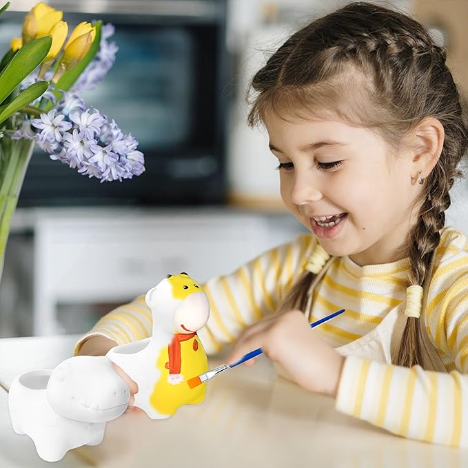 yasest Paint & Plant Flower Growing Kit for Kids - 4 Set DIY Animal Pattern Ceramic Painting Kit, Kids Gardening Set, Arts & Crafts for Ages 8-12, Birthday Gifts for 5 6 7 8 9 10 11 12 Year Old Girl
