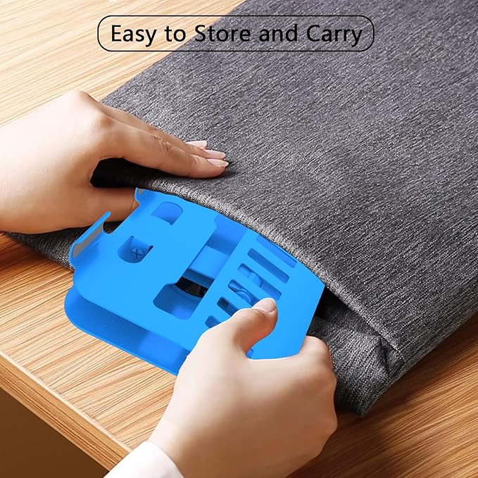 360° Rotation Tablet Stand, Ultra Stability Base Fully Folded Easy to Store and Carry Adjustable iPad Stand Compatible with 4-13" Tablet E-Reader iPad Pro/Air/Mini and More (Blue)