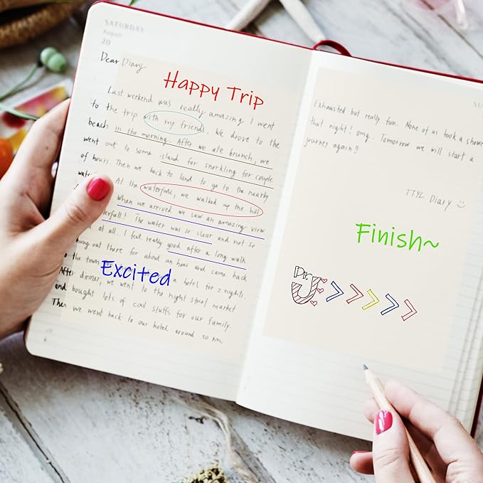 Mr. Pen- Transparent Sticky Notes, 5" x 7", 4 Pads, 200 Sheets, Large See Through Self-Adhesive Notes for Bible Journaling and Studying, Water-Resistant, Clean Removal