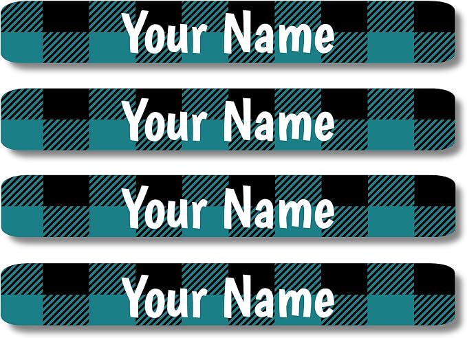 Lovable Labels Personalized Labels for Kids (120 Labels) - Waterproof Dishwasher Safe Peel and Stick Labels are Great for School Supplies Daycare Camp Bottles (Lumber Joe)