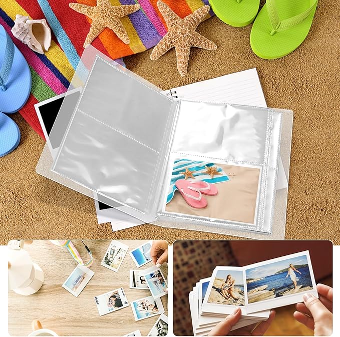 Bercoor 3 Pack 3 x 5 Index Cards Holders, Holds 240 Pieces Cards, Organizer Pouches Book Binder for Note, Study and Recipe