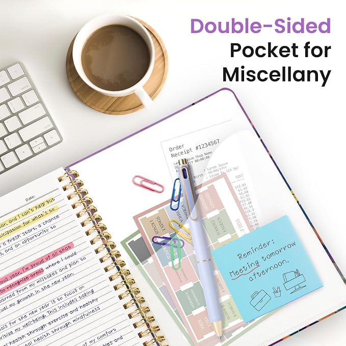 ZOTIA Large Spiral Notebooks for Work 5 Subject with Removable Dividers