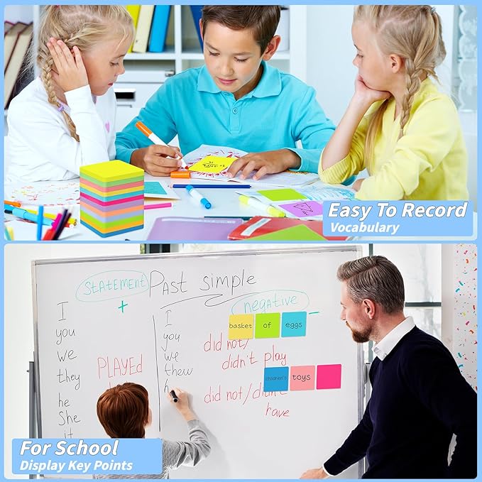 60 Pads Round Corner Sticky Notes 3x3 in Post, 12 Bright Colors Self-Stick Note Pads it, Strong Adhesive Paper Memo Pads, 75 Sheets/Pad, Colored Note Pad Easy to Post for Home, Office, Notebook