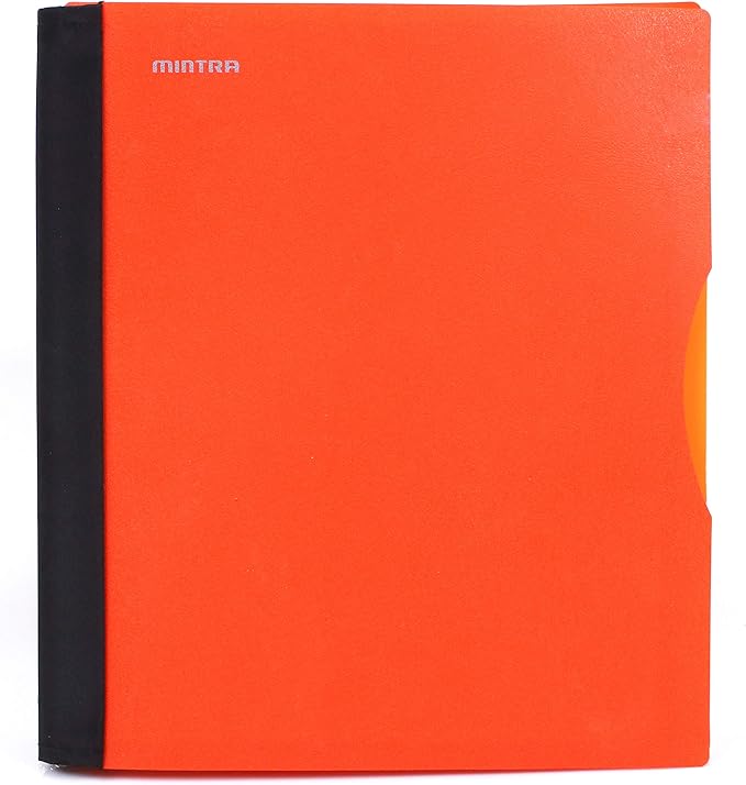 Mintra Office Durable PREMIUM Spiral Notebook, ((Orange, 1 Subject, 8.5in x 11in)), Fabric Covered Coils, No Snags, Removable Adjustable Pocket Dividers, Ruler, Organization, Customizable