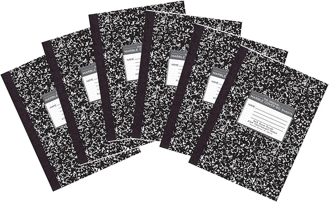 ROARING SPRING Signature Collection Composition Notebook, 6 Books, Hardcover, Grid Graph Rule, 20# Premium Paper, 80 Sheets/160 Pages, 10.25" x 7.88", Made in USA