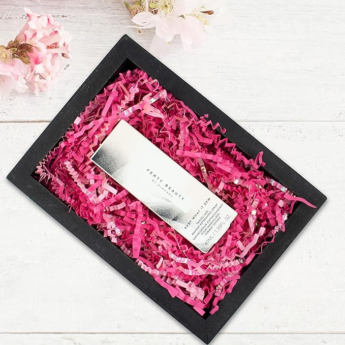 MagicWater Supply Iridescent Crinkle Cut Paper - 1 LB Diamond Strawberry Pink - Shred Filler great for Gift Wrapping, Basket Filling, Birthdays, Weddings, Anniversaries