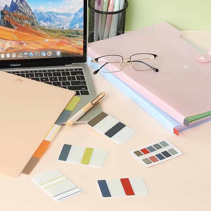 Mr. Pen- Sticky Index Tabs, 500 Pcs, 21 Sets, Colorful, Writable Colored Pages Markers Labels for Reading Notes, Books, Binders, Notebook, Folders and Classify Files, Water-Resistant