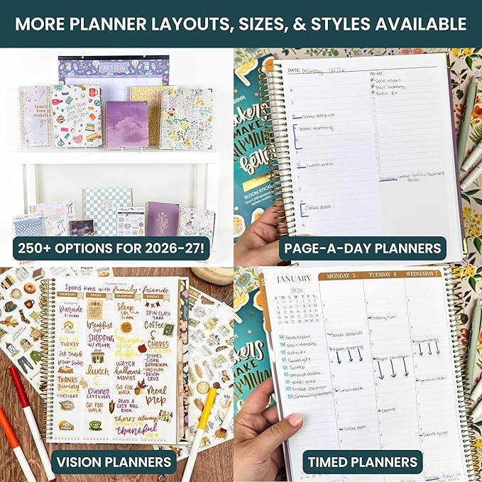bloom daily planners 2026-2027 Planner - Academic Year (July 2026 - July 2027) Monthly & Weekly Soft Cover Planner for Women - 13 Month Inspirational Agenda Book with Stickers - 5.5" x 8.25" - Bows