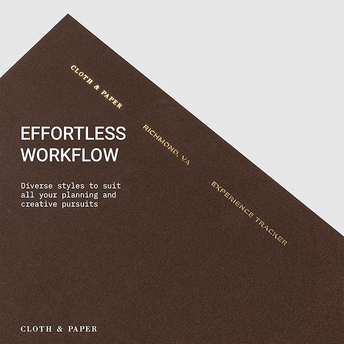 Cloth & Paper Travel Notebook | Experience Journal Tracker – Walnut | A5 Slim Travel Journal Notebook 4.3" x 8.3" | Experience Log for Restaurants, Travel, Places & Activities – Soft Touch Cover