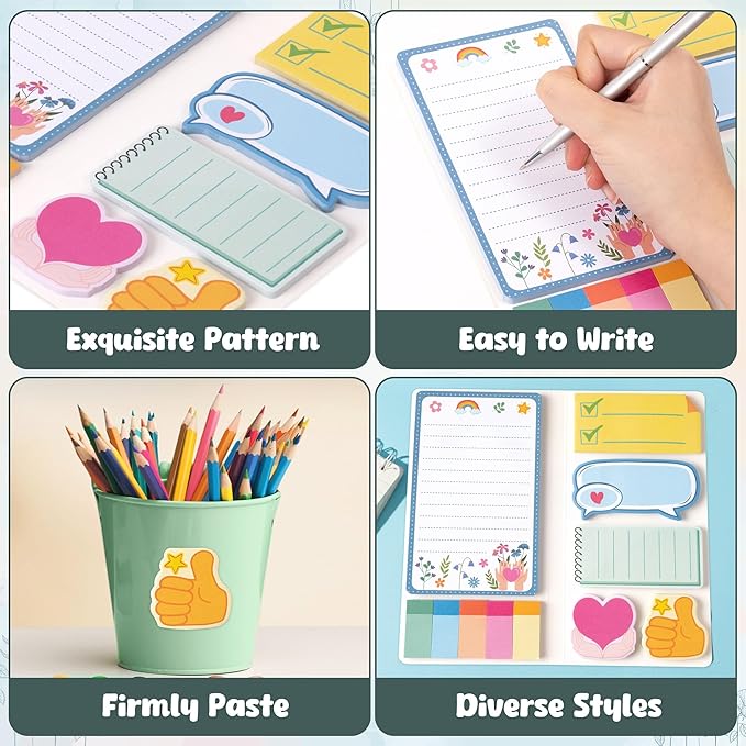 B1ykin School Counselor Sticky Notes Set - Advocate Support Empower Self-Stick Notes Pad, 550 Sheets Writing Memo Pages Sticky Notepad for Teacher Appreciation Gifts, School Office Party Favors (2Pcs)