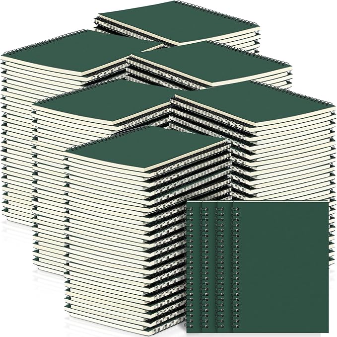 Yahenda 108 Pcs Spiral Notebooks, 1 Subject, Wide Ruled, Deep Green