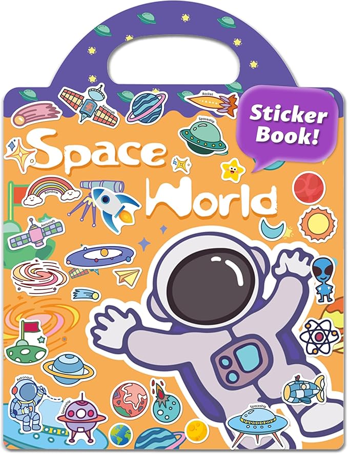 Walenced Reusable Sticker Book for Toddlers, Travel Stickers for Kids, Toddler Craft Activities Toys, Birthday Gifts for Boys & Girls