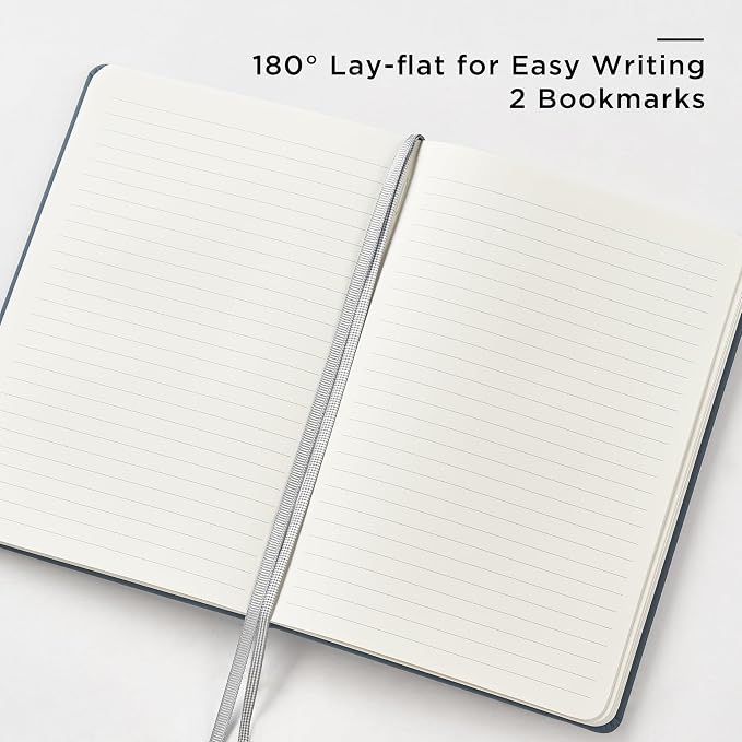 &And Per Se Lined Journal and Pen Set (3 Packs), A5 Leather Hardcover Notebook with Pen & Stationary Set, 160 Pages 100GSM Thick Ruled Paper Journal for Business Work Writing (Dark Blue)