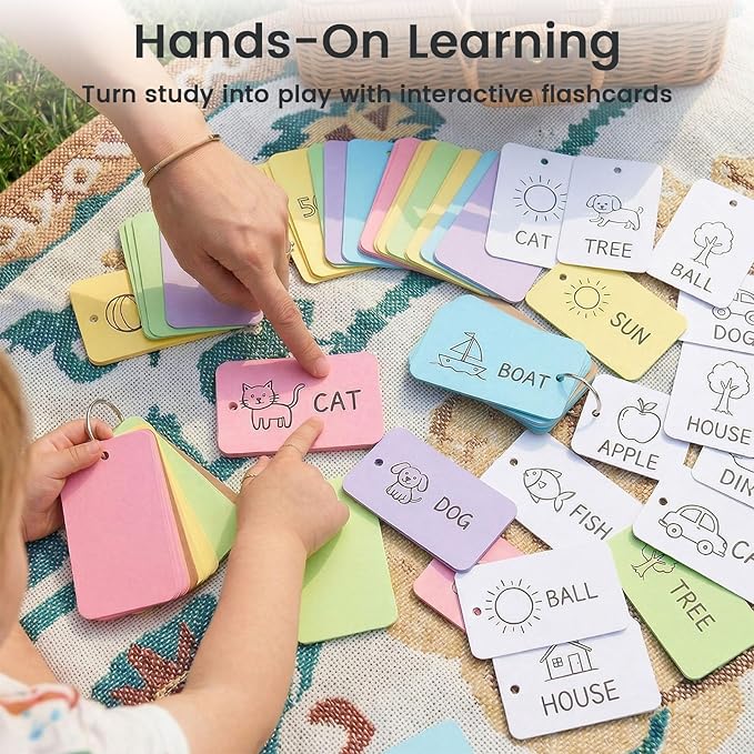Koogel 1500PCS Flash Cards for Studying with Metal Rings, 2.2 x 3.5 Inch, Colored Index Cards Bulk, Portable Small Notecard Memo Scratch Pads for Students,Teachers, Office Home School, 7 Colors